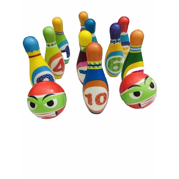 Kids Bowling Set - with 10 Bowling Pins & 2 Balls  One Size Multicolor - Picture 1 of 8